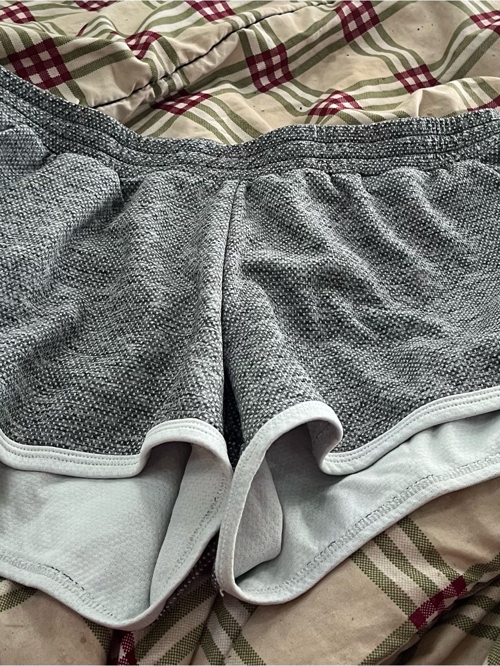 Xersion Heather Gray Athletic Shorts with White Trim